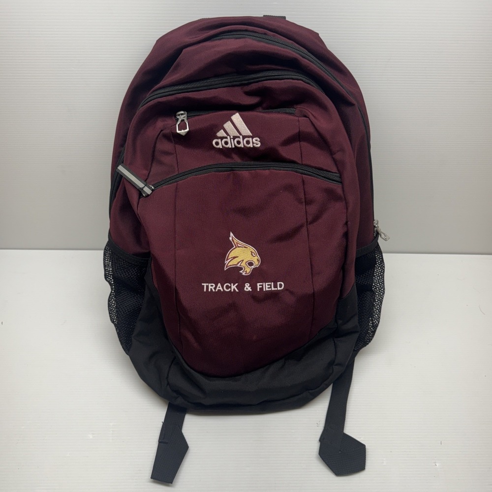 Adidas Texas State Track & Field Backpack Maroon Black Athletic Bag